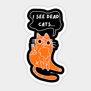 Dead Cats on Halloween Sticker